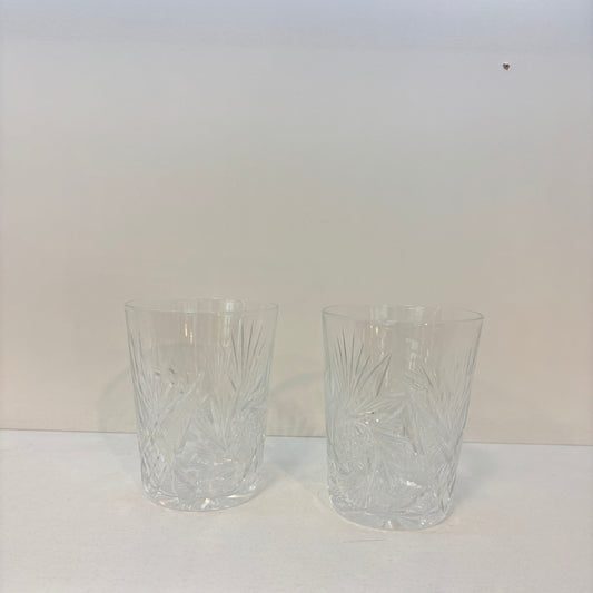 Set of 2 double old fashioned pinwheel whiskey Glasses