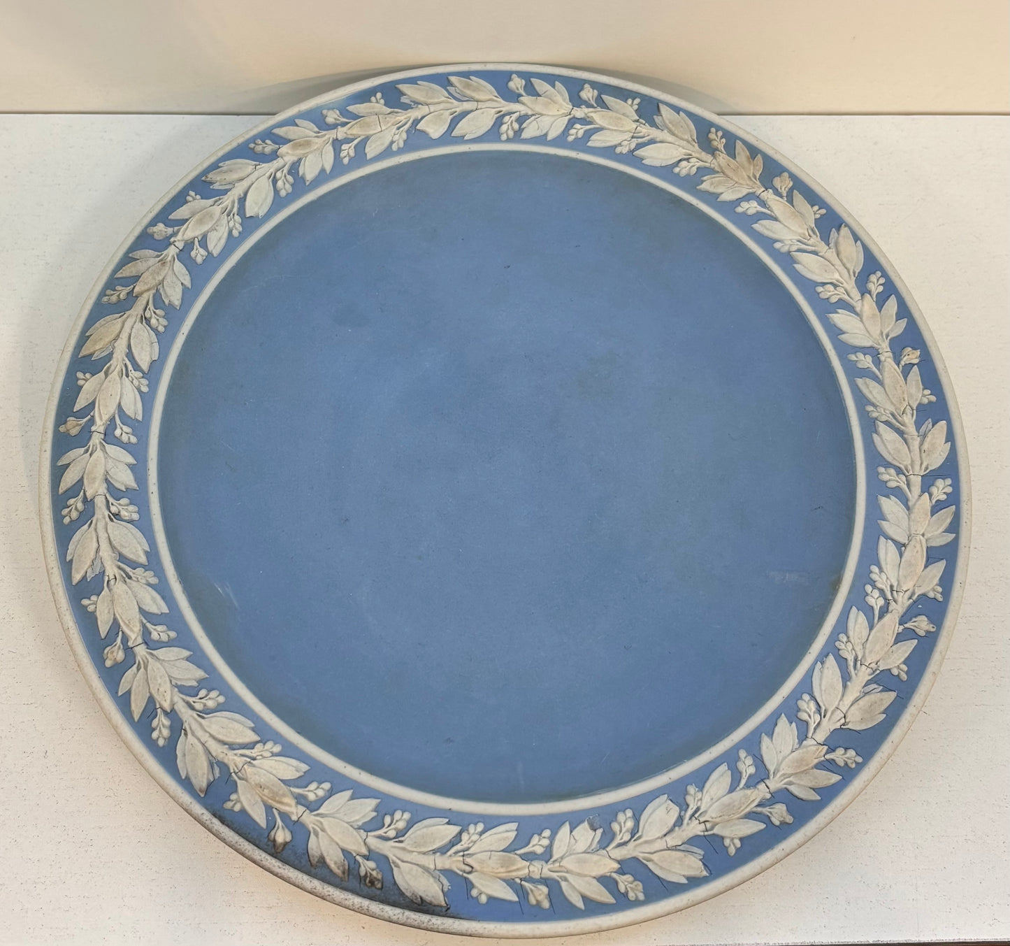 1 ANTIQUE WEDGWOOD LIGHT BLUE JASPER DIP PLATES CIRCA 1891