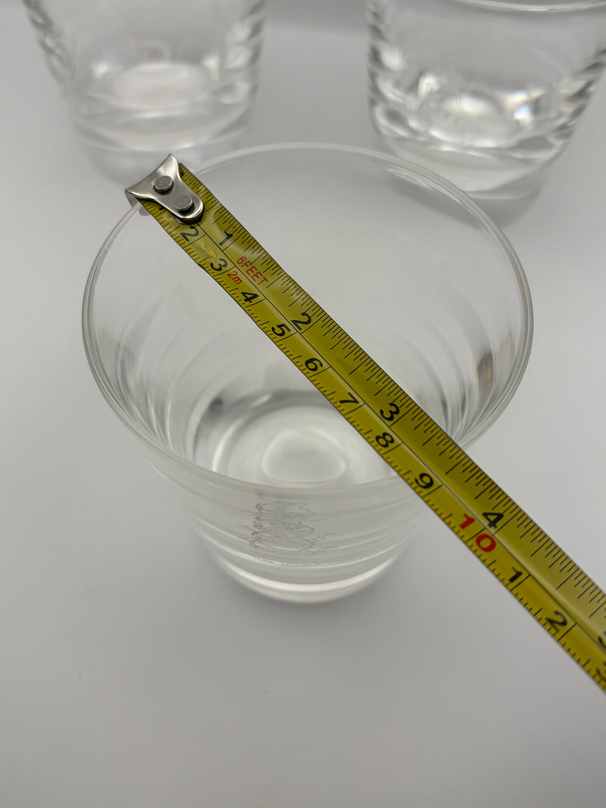 Steuben Set of 4 Clear Etched Glass Whiskey Rocks Tumblers 10 oz Tapered Design