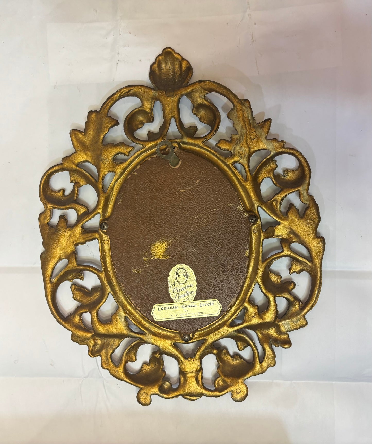 Vintage Pair of cameo creations plastic gold frame Franz Xaver Winterhalter