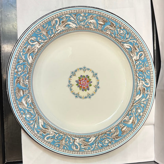 Wedgwood Florentine Turquoise 13 1/4" Round Platter w/Fruit Medallion Center