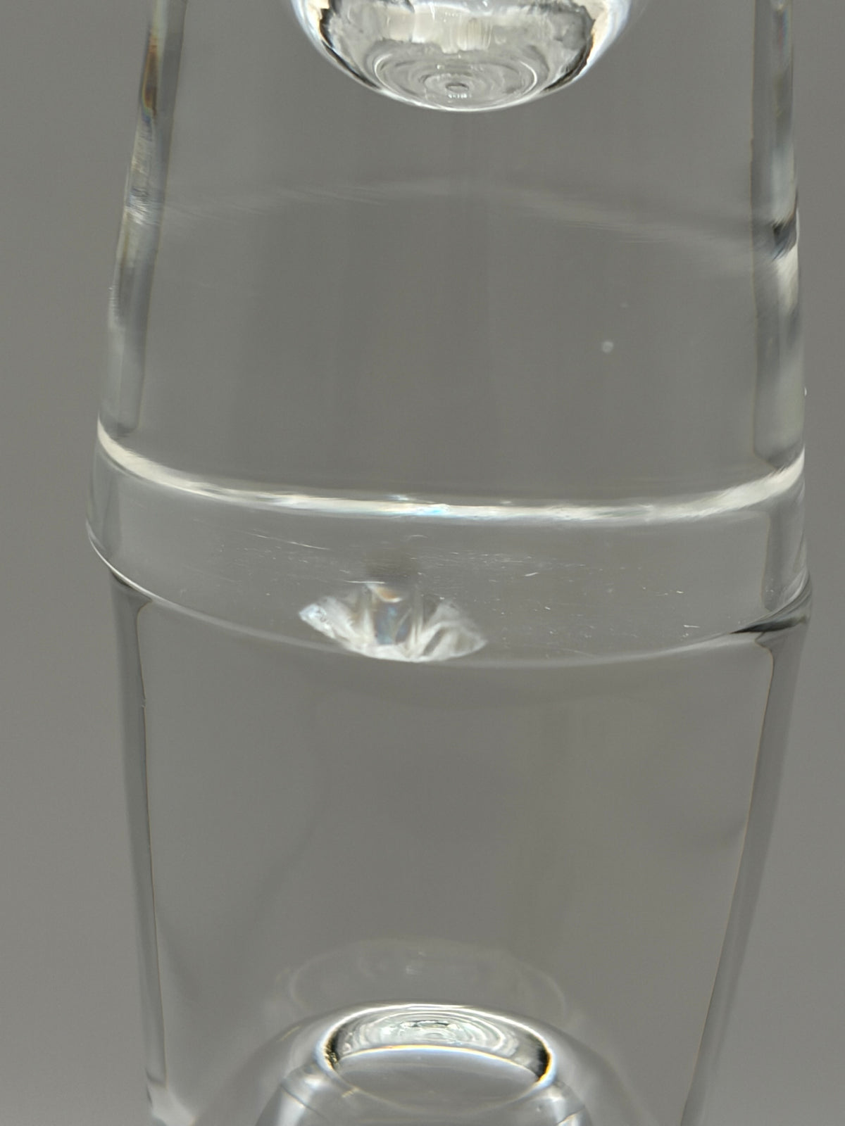 Steuben Fireball Etched Clear Glass Shot Glasses Set of 2, 4.75" H x 2.25" Dia