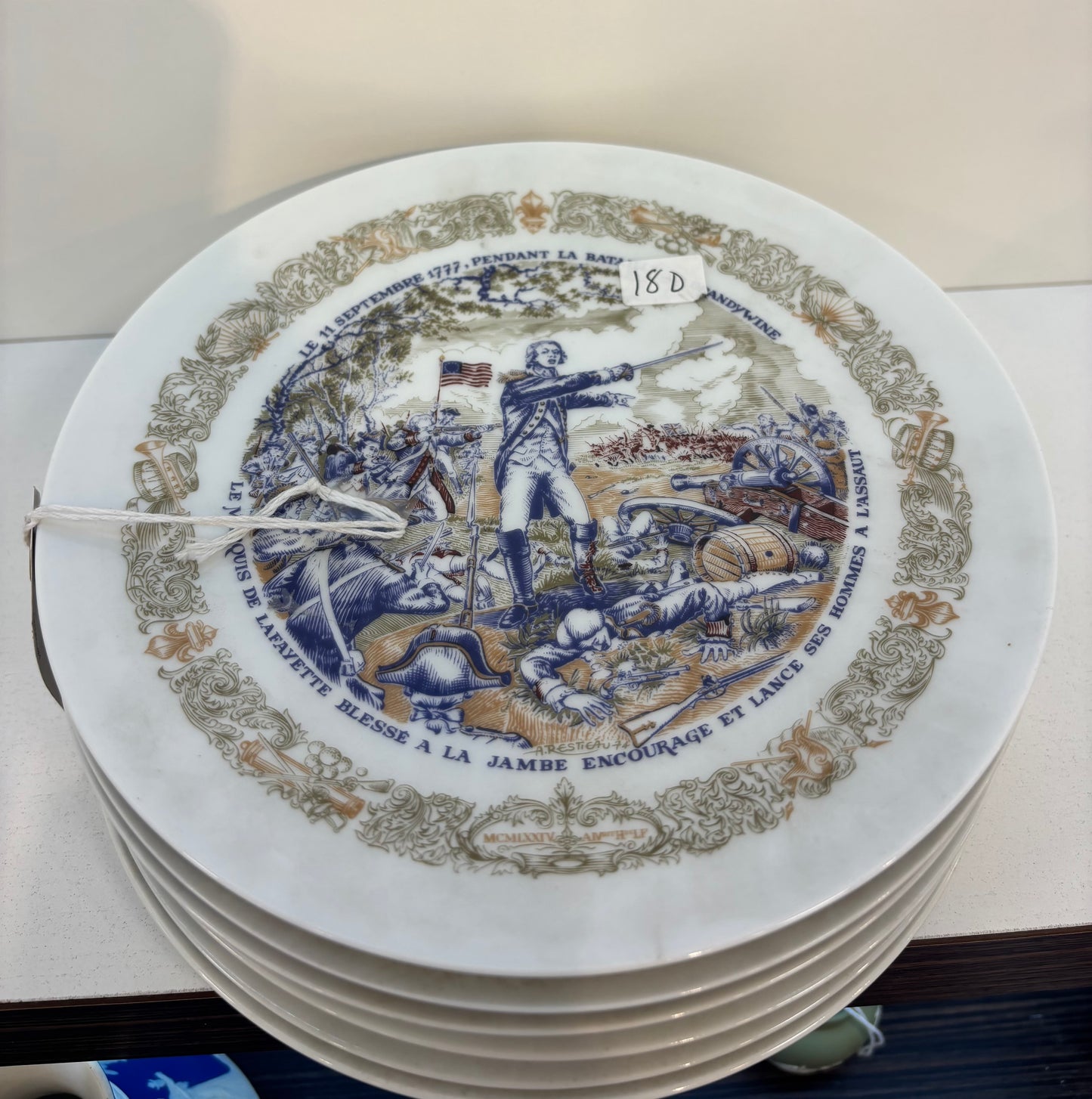 7 LIMOGES Porcelain Décor Plate Lafayette Legacy Collection -The Siege at Yorktown