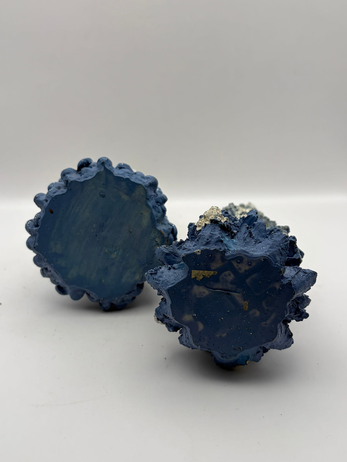 Artificial Resin Christmas Tree Figurines Set of 2 Blue/White/Gray 8"