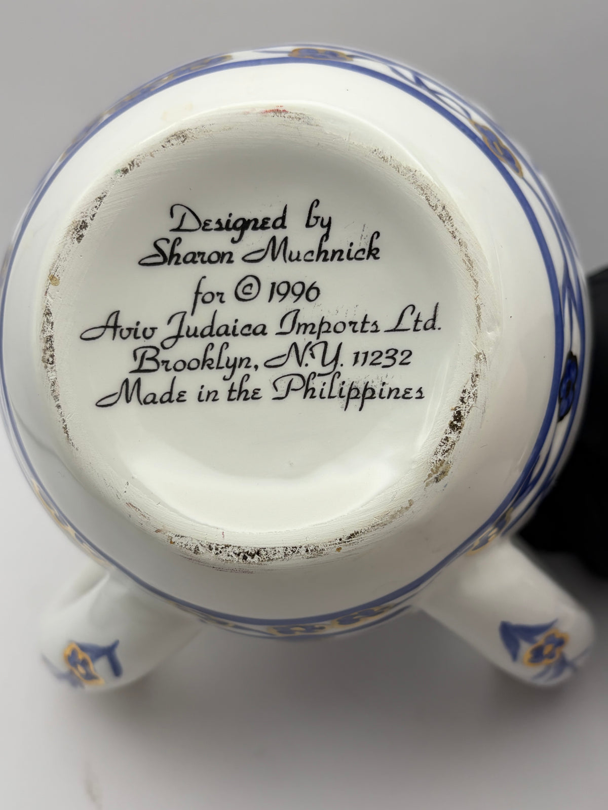 Judaism Hebrew Inscribed Plate Set w/ Kiddush Cup & Ceramic Holders