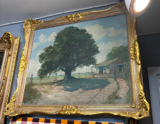 Vintage landscape oil painting  - signed hend