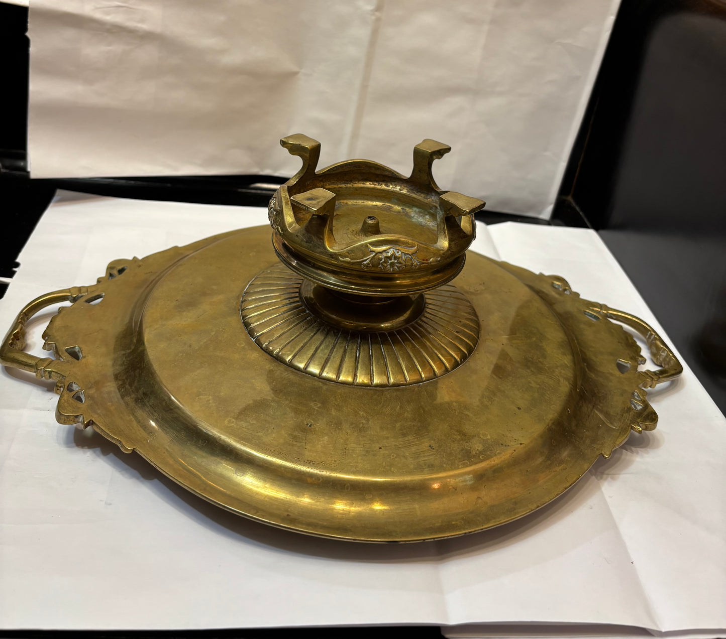 Pandore. Golden bronze antique dish sculpted by Ferdinand levillain signed.