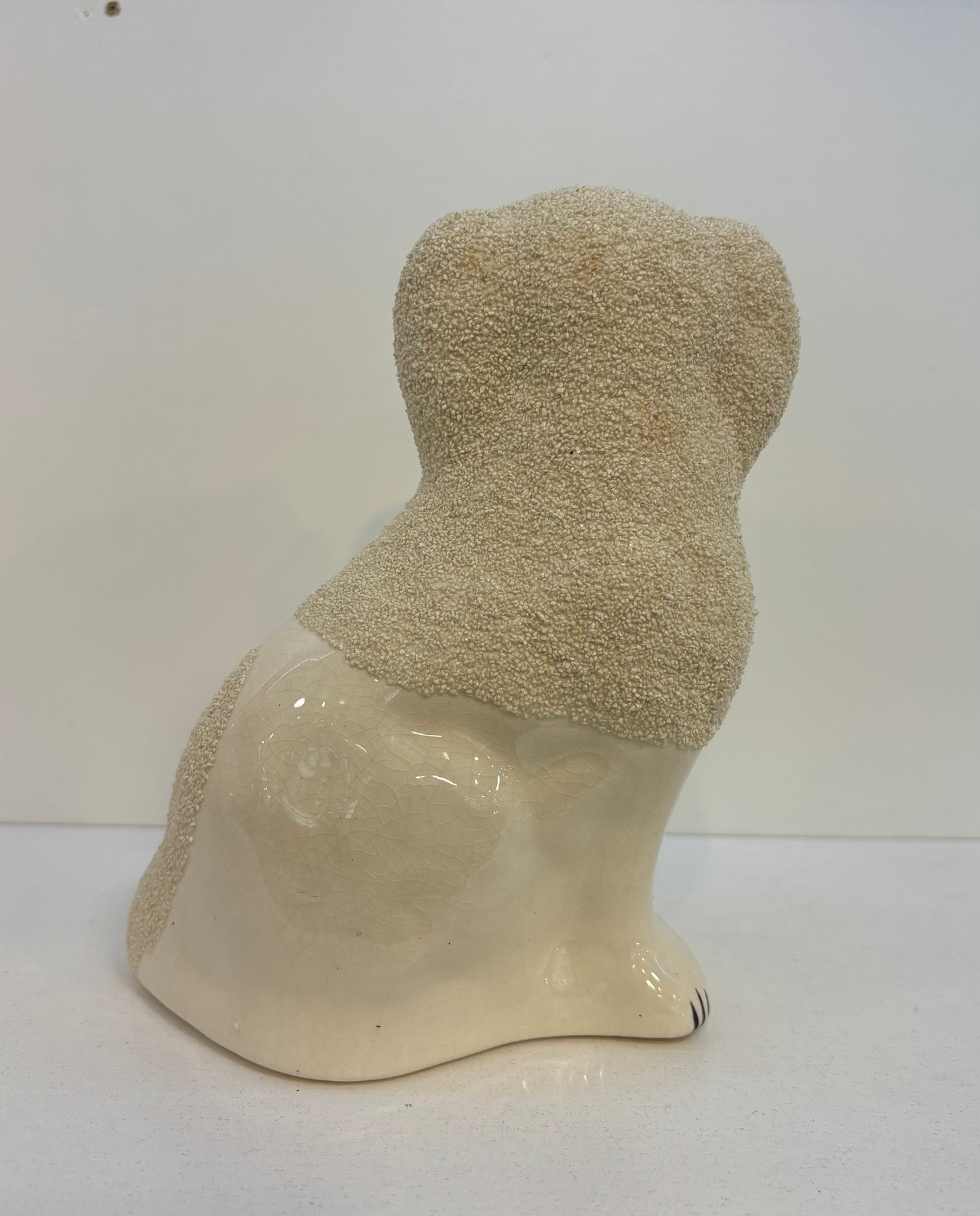 XL 13|5/8" Staffordshire Confetti Poodle Figurines Made In Italy, Staffordshire Style Mantle Dogs, Traditional Mantle Decor
