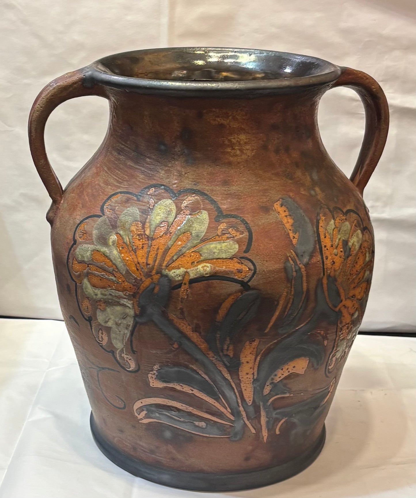 Berkshire Pottery terra cotta floral vase