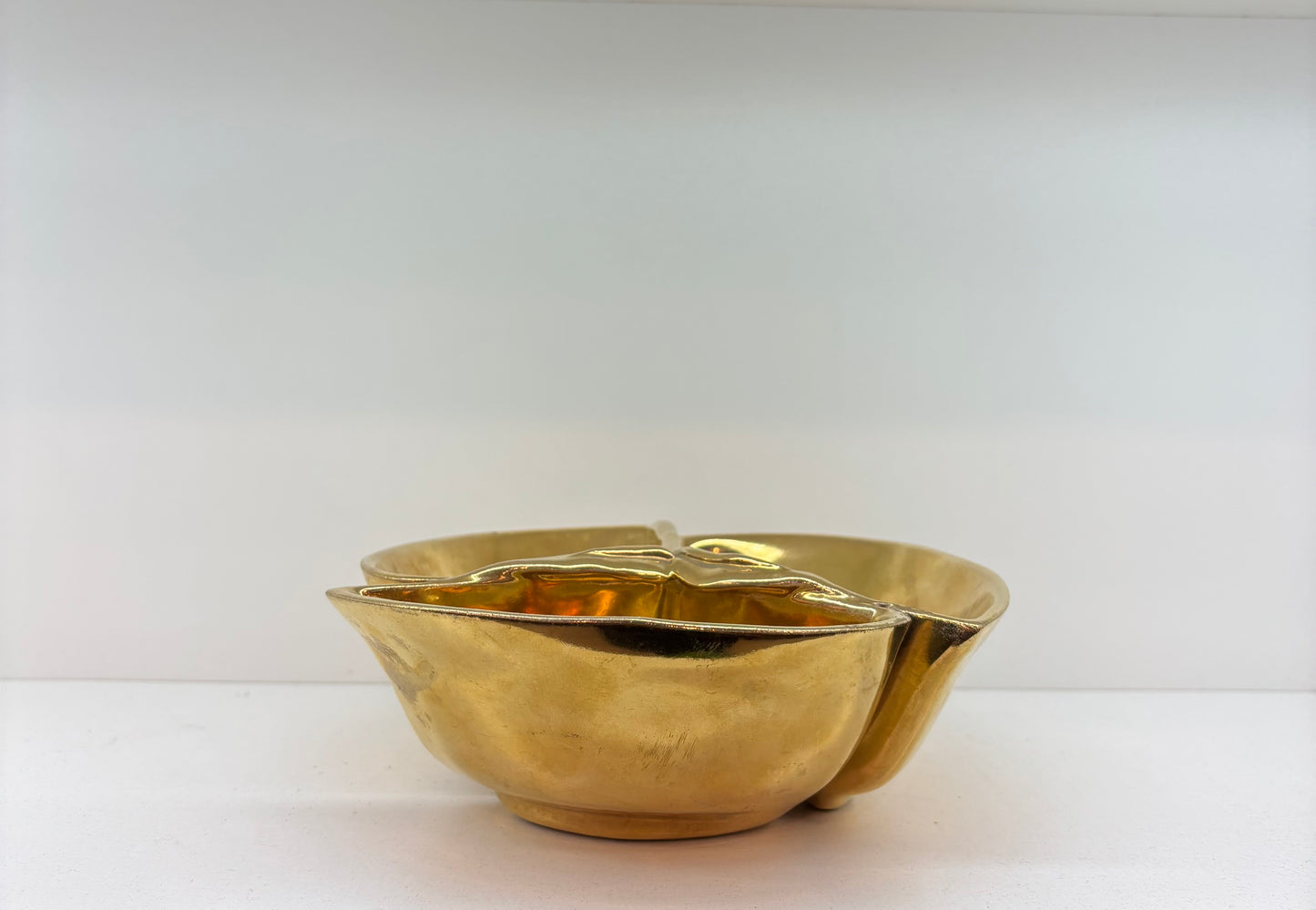 Mid Century Hazel Hannell Gold Studio Pottery Dish