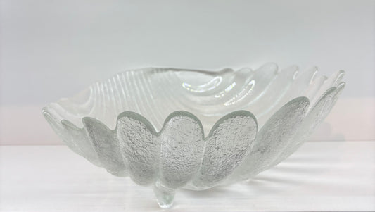 Vintage Anchor Hocking Shell Shaped Footed Glass Bowls