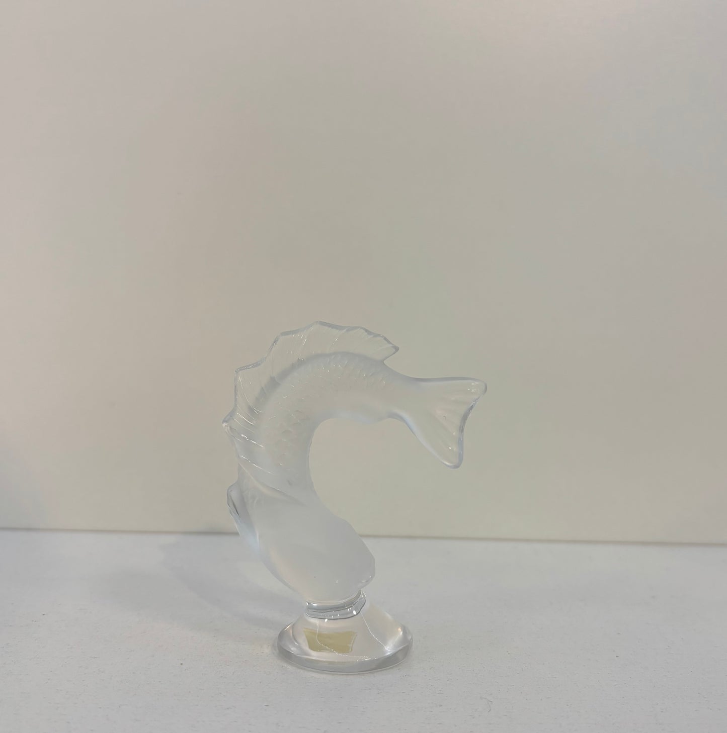 Lalique Goujon Glass Fish Statue