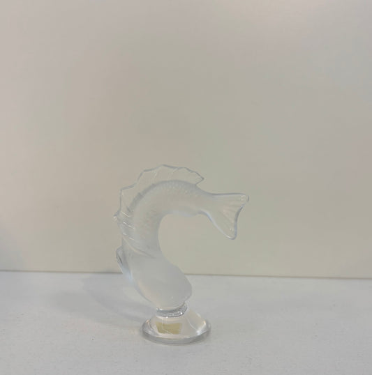 Lalique Goujon Glass Fish Statue