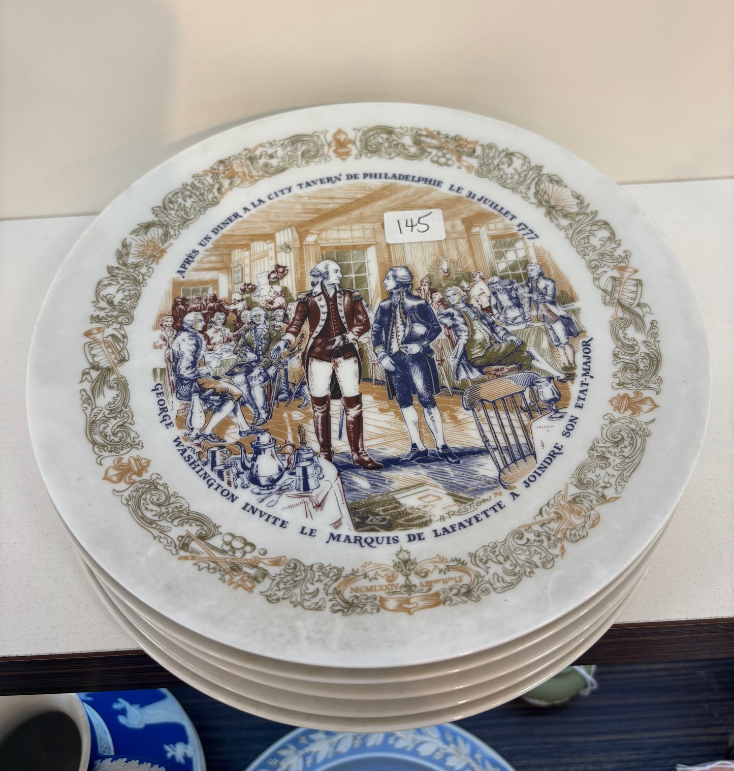7 LIMOGES Porcelain Décor Plate Lafayette Legacy Collection -The Siege at Yorktown