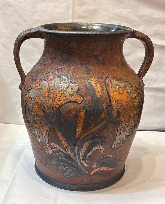 Berkshire Pottery terra cotta floral vase