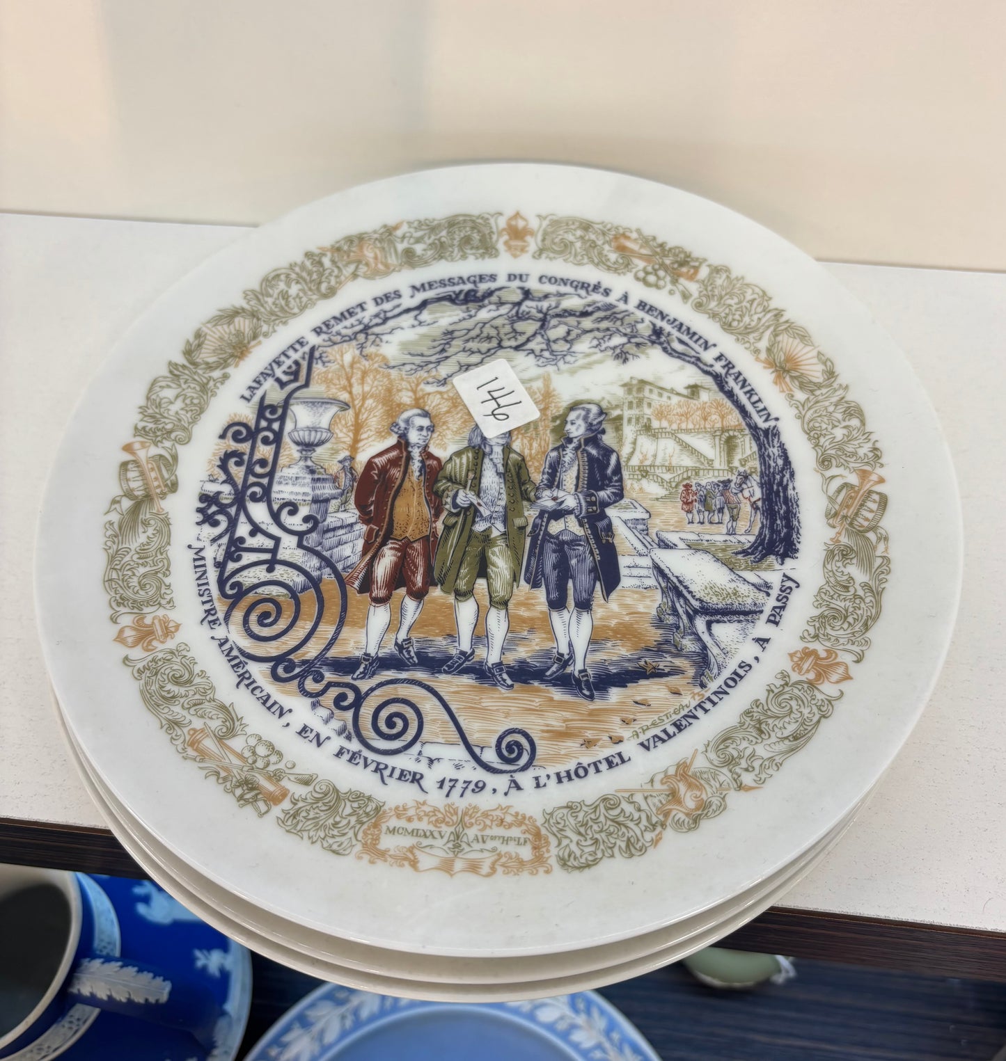 7 LIMOGES Porcelain Décor Plate Lafayette Legacy Collection -The Siege at Yorktown