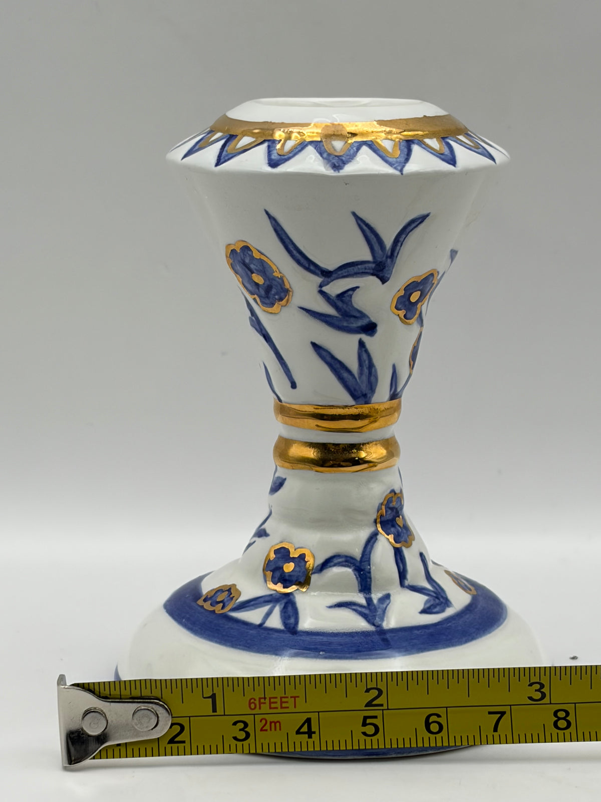 Judaism Hebrew Inscribed Plate Set w/ Kiddush Cup & Ceramic Holders