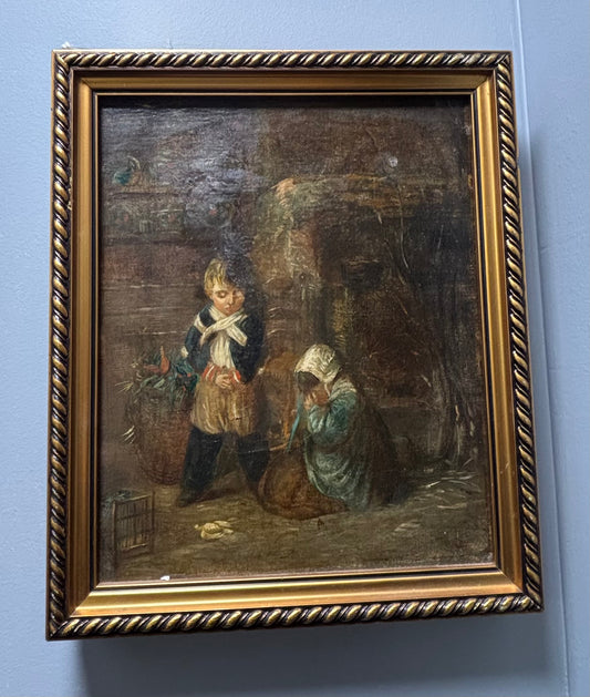 Painting of two kids.